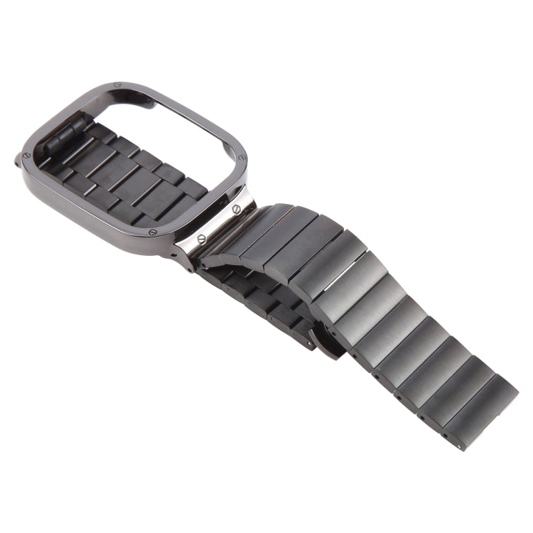 For Redmi Watch 3 Lite Frame Integrated One-bead Stainless Steel Watch Band(Black) by bashfashion