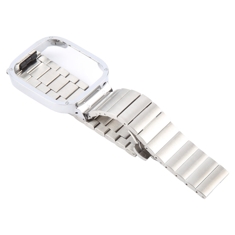 For Redmi Watch 3 Lite Frame Integrated One-bead Stainless Steel Watch Band(Silver) by bashfashion