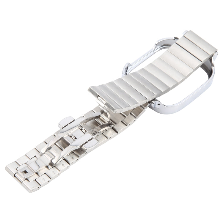 For Redmi Watch 3 Lite Frame Integrated One-bead Stainless Steel Watch Band(Silver) by bashfashion
