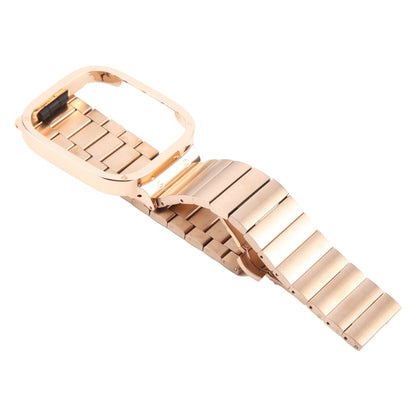 For Redmi Watch 3 Lite Frame Integrated One-bead Stainless Steel Watch Band(Rose Gold) by bashfashion