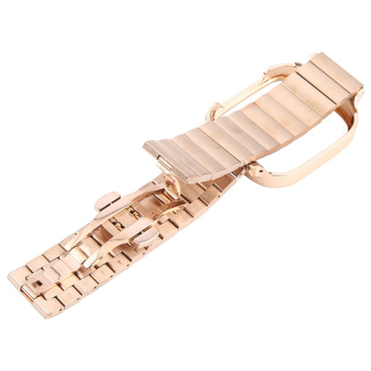 For Redmi Watch 3 Lite Frame Integrated One-bead Stainless Steel Watch Band(Rose Gold) by bashfashion