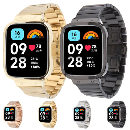 For Redmi Watch 3 Lite Frame Integrated One-bead Stainless Steel Watch Band(Gold) by bashfashion
