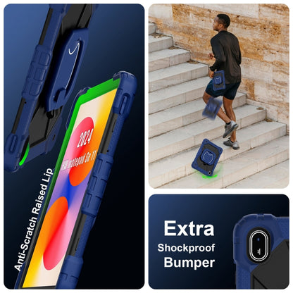 For Huawei Matepad SE 11 2024 Contrast Color Robot Silicone Hybrid PC Tablet Case(Navy Black) by bashfashion