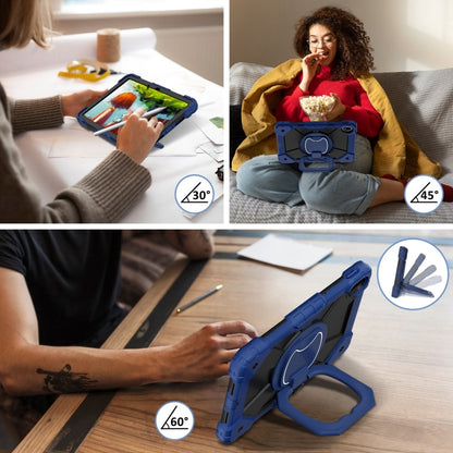 For Huawei Matepad SE 11 2024 Contrast Color Robot Silicone Hybrid PC Tablet Case(Navy Black) by bashfashion