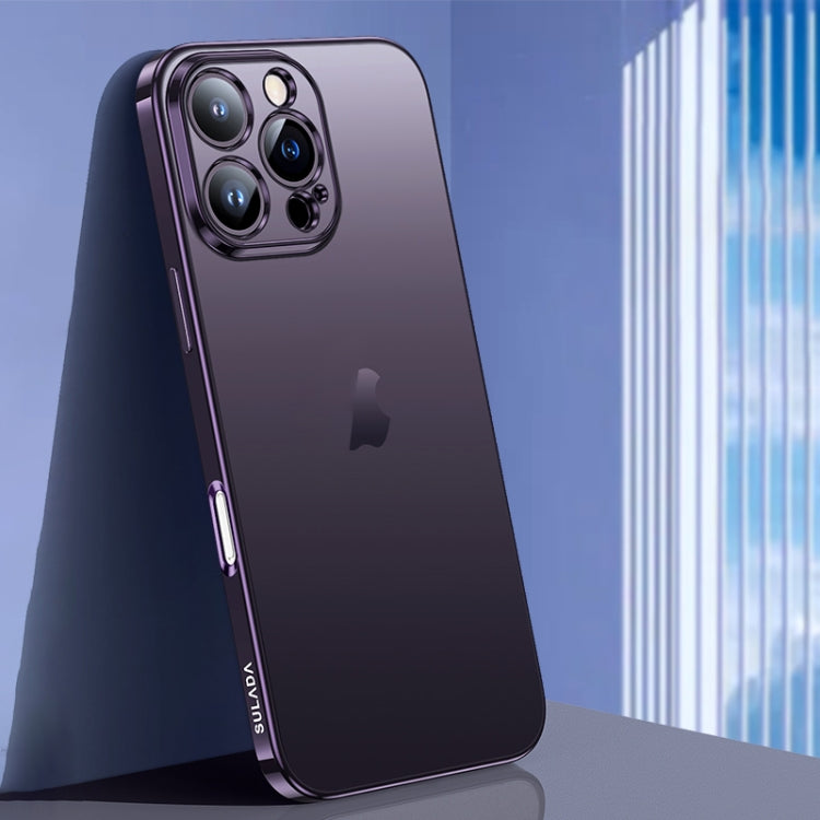 For iPhone 16 Pro Max SULADA Natural Color Series Electroplating Frosted TPU Phone Case(Dark Purple) by SULADA