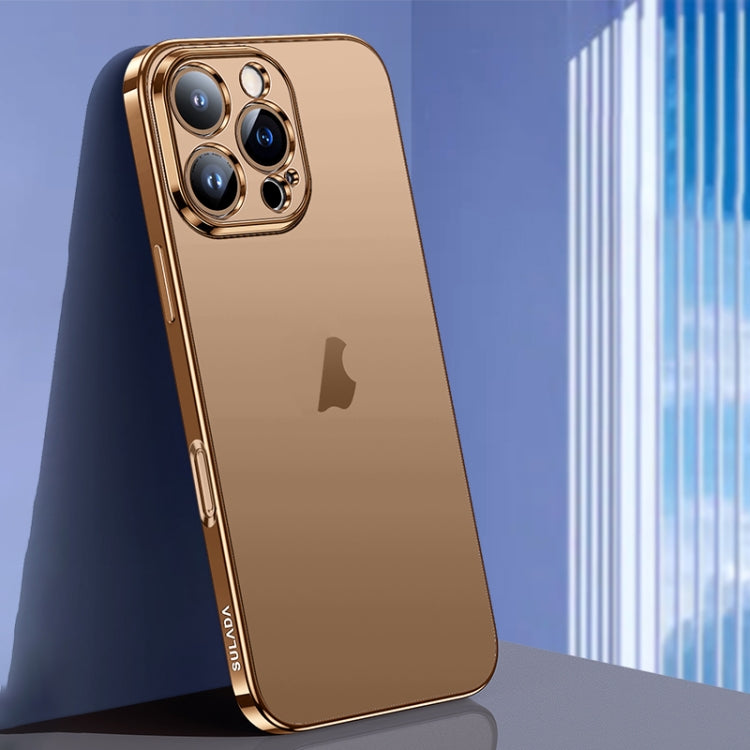 For iPhone 16 Pro Max SULADA Natural Color Series Electroplating Frosted TPU Phone Case(Gold) by SULADA