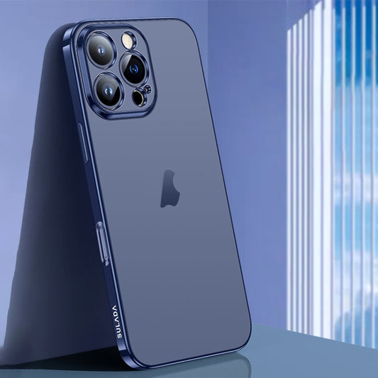 For iPhone 16 Pro SULADA Natural Color Series Electroplating Frosted TPU Phone Case(Titanium Blue) by SULADA