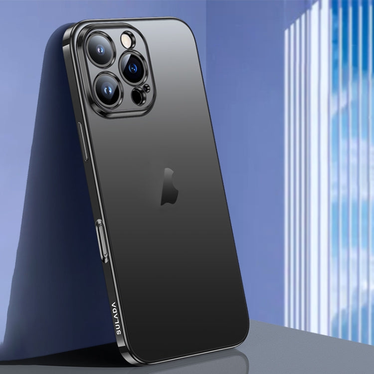 For iPhone 16 Pro SULADA Natural Color Series Electroplating Frosted TPU Phone Case(Black) by SULADA