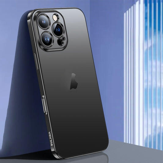 For iPhone 16 Pro SULADA Natural Color Series Electroplating Frosted TPU Phone Case(Black) by SULADA