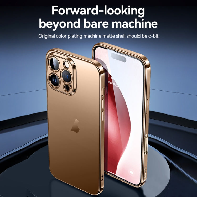 For iPhone 16 Pro Max SULADA Natural Color Series Electroplating Frosted TPU Phone Case(Gold) by SULADA