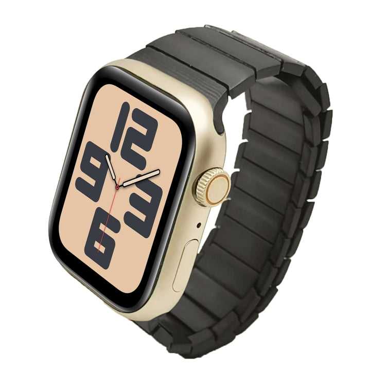 For Apple Watch SE 2023 44mm Single Bead Magnetic Stainless Steel Watch Band(Black) by bashfashion