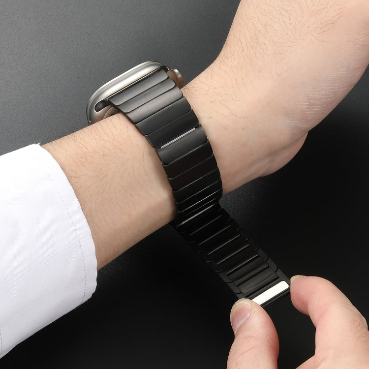 For Apple Watch Ultra 2 49mm Single Bead Magnetic Stainless Steel Watch Band(Black) by bashfashion