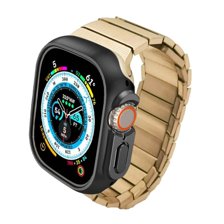 For Apple Watch Ultra 2 49mm Single Bead Magnetic Stainless Steel Watch Band(Rose Gold) by bashfashion