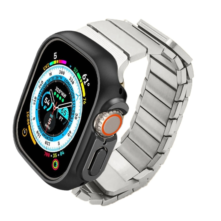 For Apple Watch Ultra 2 49mm Single Bead Magnetic Stainless Steel Watch Band(Silver) by bashfashion