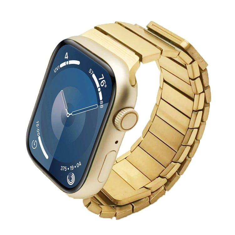 For Apple Watch Series 9 45mm Single Bead Magnetic Stainless Steel Watch Band(Gold) by bashfashion