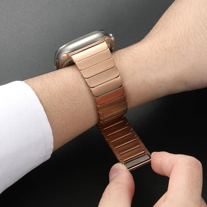 For Apple Watch Series 9 45mm Single Bead Magnetic Stainless Steel Watch Band(Rose Gold) by bashfashion