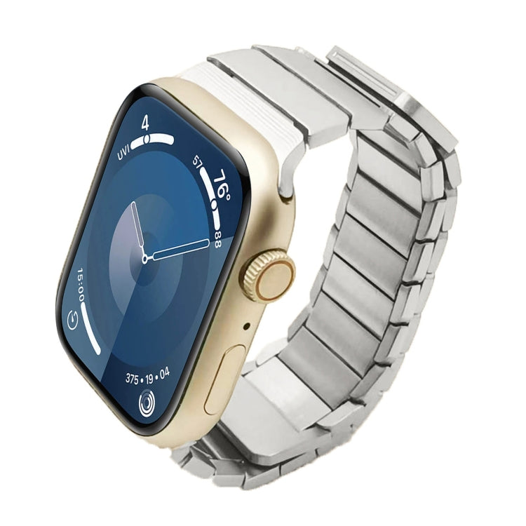 For Apple Watch Series 9 45mm Single Bead Magnetic Stainless Steel Watch Band(Silver) by bashfashion