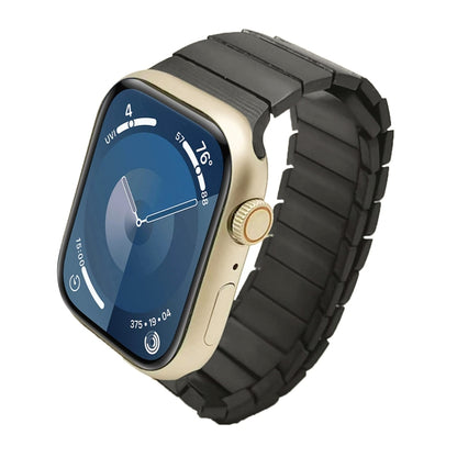 For Apple Watch Series 9 41mm Single Bead Magnetic Stainless Steel Watch Band(Black) by bashfashion