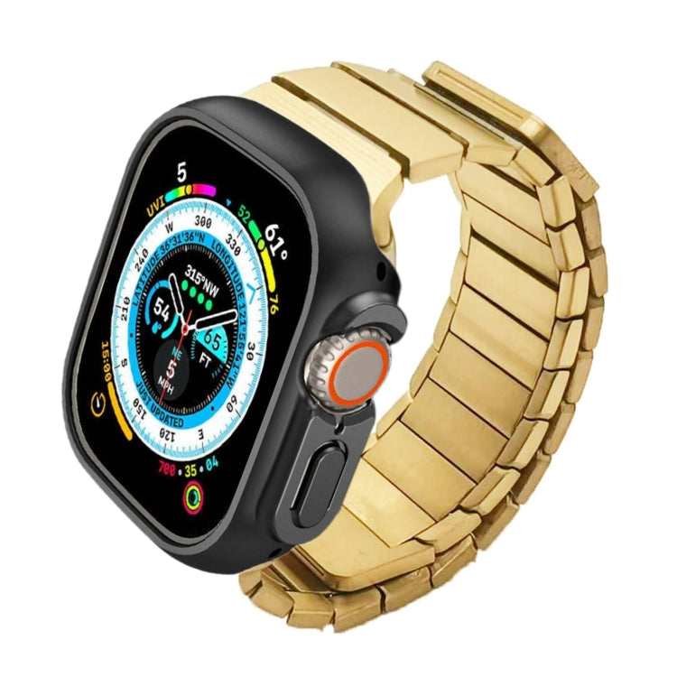 For Apple Watch Ultra 49mm Single Bead Magnetic Stainless Steel Watch Band(Gold) by bashfashion