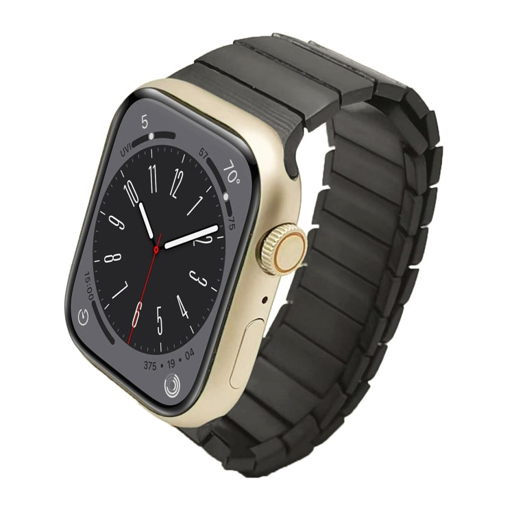 For Apple Watch Series 8 41mm Single Bead Magnetic Stainless Steel Watch Band(Black) by bashfashion