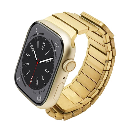 For Apple Watch Series 8 41mm Single Bead Magnetic Stainless Steel Watch Band(Gold) by bashfashion