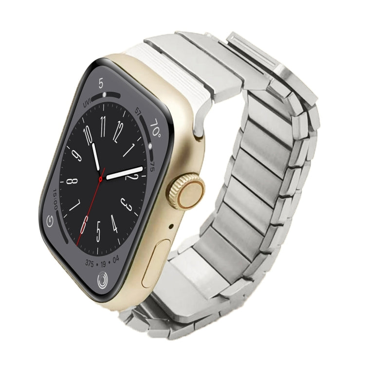 For Apple Watch Series 8 41mm Single Bead Magnetic Stainless Steel Watch Band(Silver) by bashfashion
