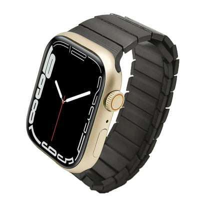 For Apple Watch Series 7 41mm Single Bead Magnetic Stainless Steel Watch Band(Black) by bashfashion