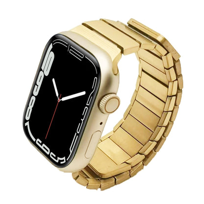 For Apple Watch Series 7 41mm Single Bead Magnetic Stainless Steel Watch Band(Gold) by bashfashion