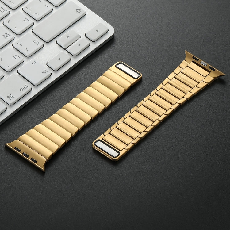 For Apple Watch Series 7 41mm Single Bead Magnetic Stainless Steel Watch Band(Gold) by bashfashion