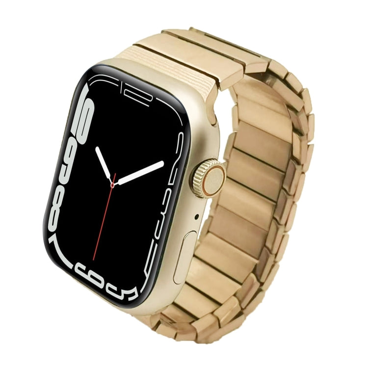 For Apple Watch Series 7 45mm Single Bead Magnetic Stainless Steel Watch Band(Rose Gold) by bashfashion