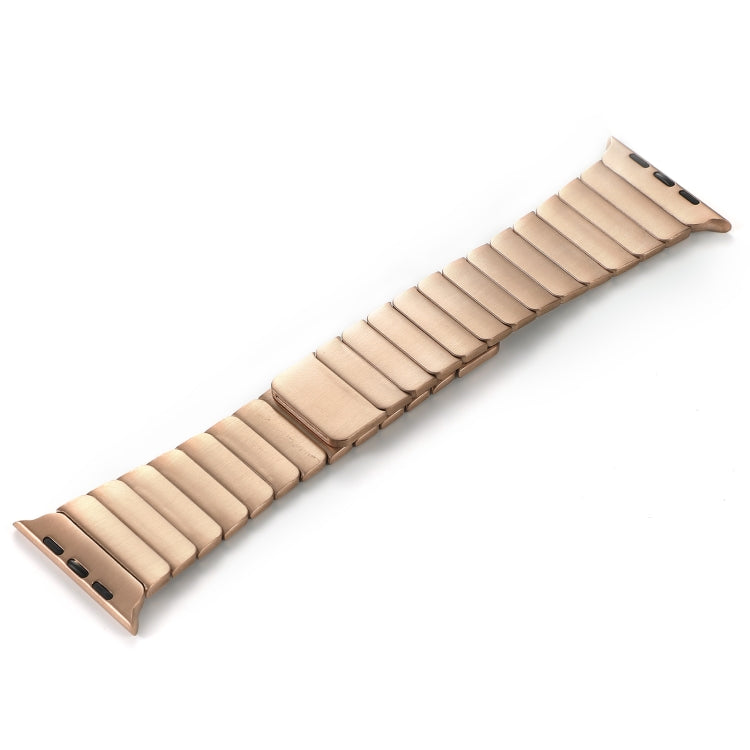 For Apple Watch SE 44mm Single Bead Magnetic Stainless Steel Watch Band(Rose Gold) by bashfashion