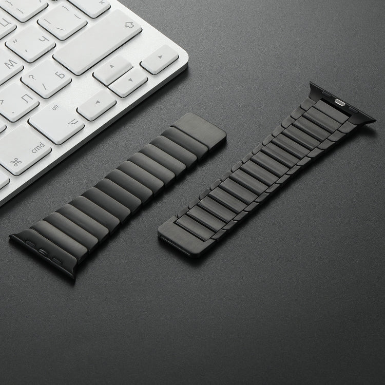 For Apple Watch Series 6 40mm Single Bead Magnetic Stainless Steel Watch Band(Black) by bashfashion