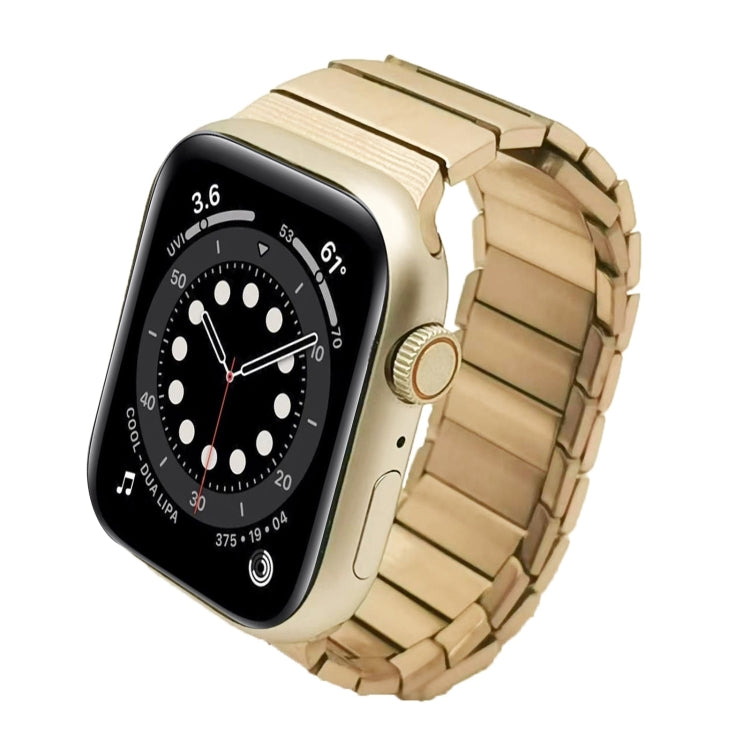 For Apple Watch Series 6 44mm Single Bead Magnetic Stainless Steel Watch Band(Rose Gold) by bashfashion