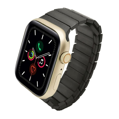 For Apple Watch Series 5 44mm Single Bead Magnetic Stainless Steel Watch Band(Black) by bashfashion