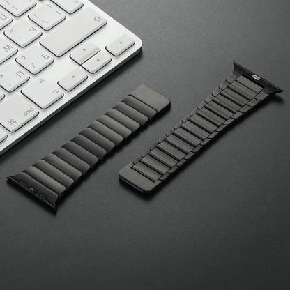 For Apple Watch Series 5 44mm Single Bead Magnetic Stainless Steel Watch Band(Black) by bashfashion