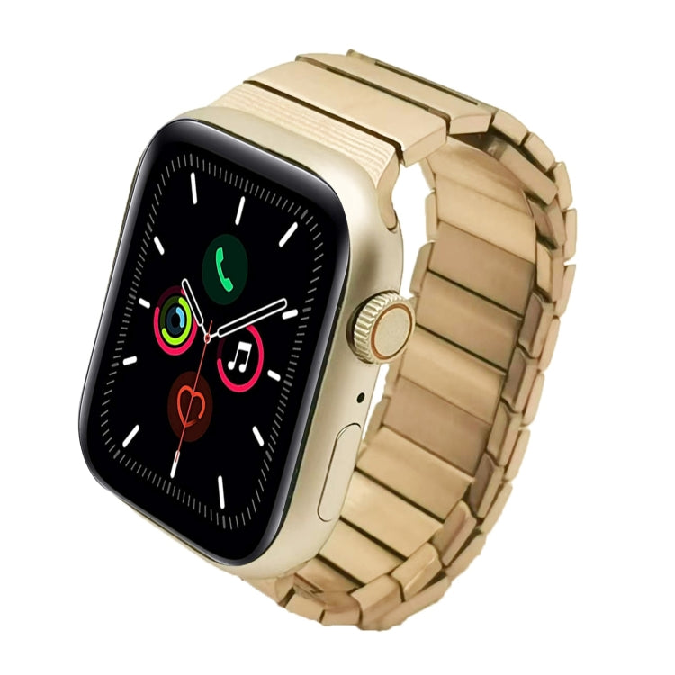 For Apple Watch Series 5 44mm Single Bead Magnetic Stainless Steel Watch Band(Rose Gold) by bashfashion