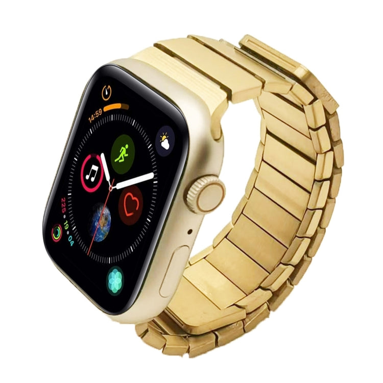 For Apple Watch Series 4 44mm Single Bead Magnetic Stainless Steel Watch Band(Gold) by bashfashion