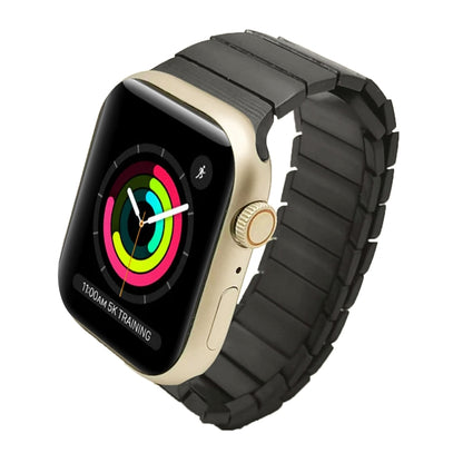 For Apple Watch Series 3 38mm Single Bead Magnetic Stainless Steel Watch Band(Black) by bashfashion