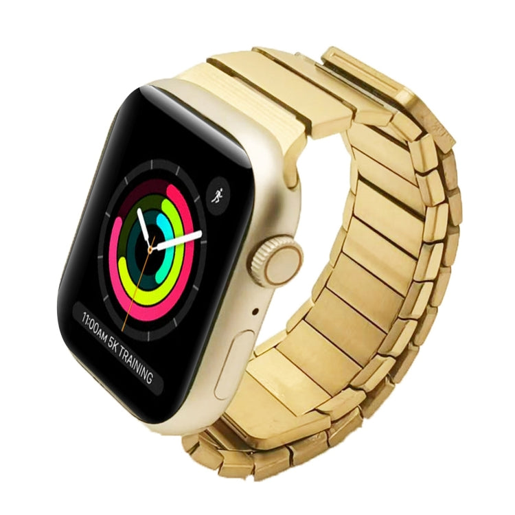 For Apple Watch Series 3 38mm Single Bead Magnetic Stainless Steel Watch Band(Gold) by bashfashion