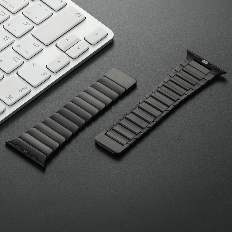 For Apple Watch Series 10 42mm Single Bead Magnetic Stainless Steel Watch Band(Black) by bashfashion