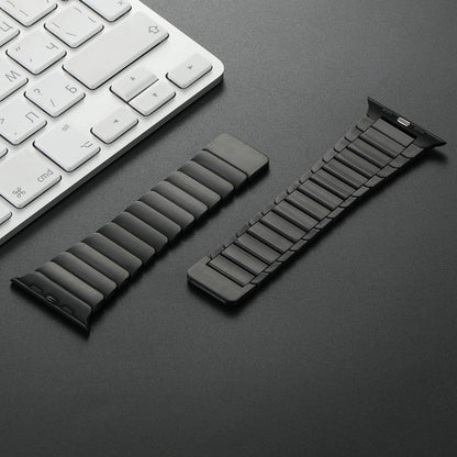 For Apple Watch Series 10 42mm Single Bead Magnetic Stainless Steel Watch Band(Black) by bashfashion