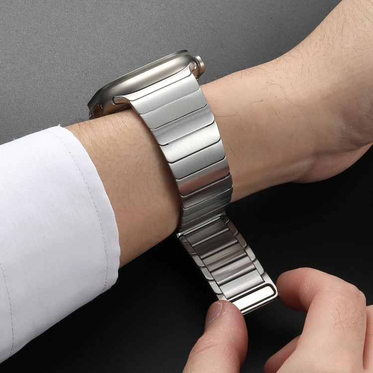 For Apple Watch Series 10 42mm Single Bead Magnetic Stainless Steel Watch Band(Silver) by bashfashion