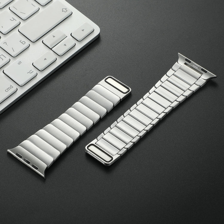 For Apple Watch Series 10 46mm Single Bead Magnetic Stainless Steel Watch Band(Silver) by bashfashion