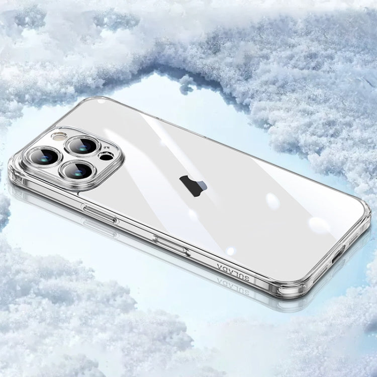For iPhone 16 Pro Max SULADA TPU Frame Tempered Glass Transparent Phone Case(White) by SULADA