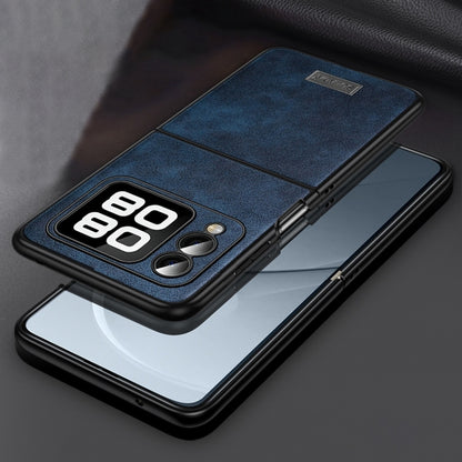 For Huawei nova Flip SULADA Shockproof TPU Hybrid Handmade Leather Phone Case(Blue) by SULADA