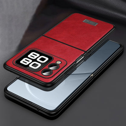 For Huawei nova Flip SULADA Shockproof TPU Hybrid Handmade Leather Phone Case(Red) by SULADA