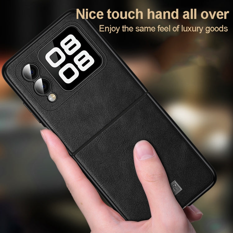 For Huawei nova Flip SULADA Shockproof TPU Hybrid Handmade Leather Phone Case(Red) by SULADA