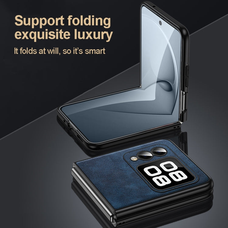 For Huawei nova Flip SULADA Shockproof TPU Hybrid Handmade Leather Phone Case(Blue) by SULADA