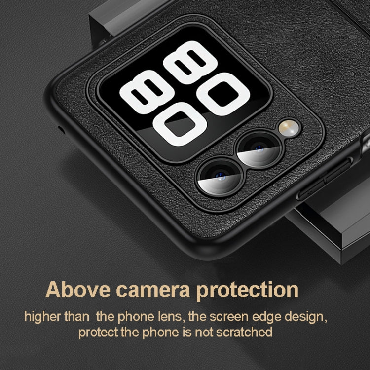 For Huawei nova Flip SULADA Shockproof TPU Hybrid Handmade Leather Phone Case(Black) by SULADA