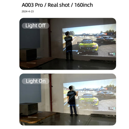 AUN A003 Pro 1920 x 1080P 350 Lumens Portable Home Theater LED HD Digital Projector, UK Plug(Grey) by AUN